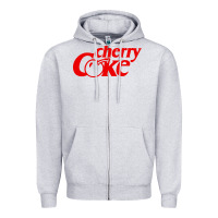 Heather Grey newcherry coke Zipper Hoodie - linhVisuals