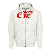 Oatmeal Heather newcherry coke Zipper Hoodie - linhVisuals