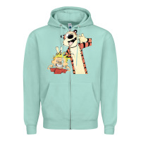 Seafoam calvin Zipper Hoodie - linhVisuals