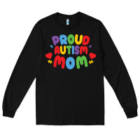 Black LIL Autism Mom Long Sleeve Tee - CowhideDigitalArt