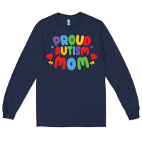 Navy LIL Autism Mom Long Sleeve Tee - CowhideDigitalArt
