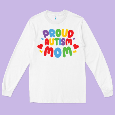 Lil Autism Mom Long Sleeve Tee Designed By Cowhidedigitalart