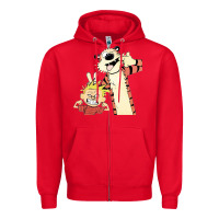 Red calvin Zipper Hoodie - linhVisuals