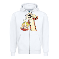 White calvin Zipper Hoodie - linhVisuals