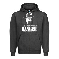 Charcoal Heather walker texas ranger merchandise Zipper Hoodie - linhVisuals