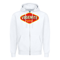 White vegemite Zipper Hoodie - linhVisuals