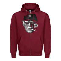Burgundy newcigarette smoking jim leyland Zipper Hoodie - linhVisuals