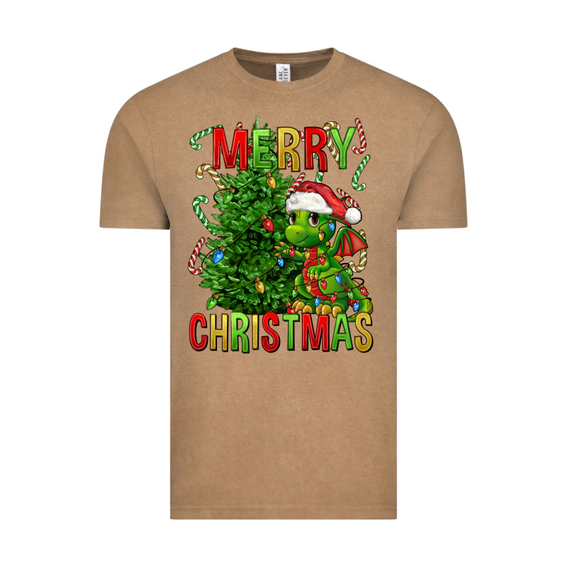 Merry Christmas Dragon Vintage Tee by FaDigitalArtStudio | Teevron