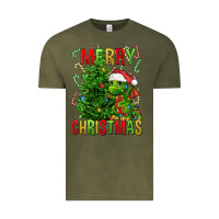 Vintage Olive merry christmas dragon Vintage Tee - FaDigitalArtStudio