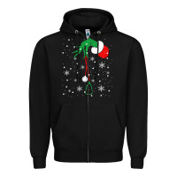 Black newchristmas grinch hand holding a stethoscope Zipper Hoodie - linhVisuals