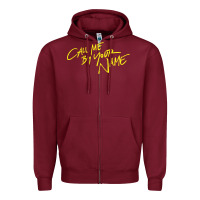 Burgundy Call Me By Your Name Zipper Hoodie - linhVisuals