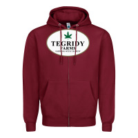 Burgundy tegridy farms Zipper Hoodie - linhVisuals