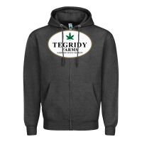 Charcoal Heather tegridy farms Zipper Hoodie - linhVisuals