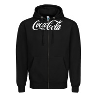 Black newcoca cola Zipper Hoodie - linhVisuals