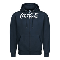 Navy newcoca cola Zipper Hoodie - linhVisuals