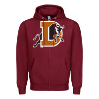 Burgundy Durham-bulls Zipper Hoodie - linhVisuals