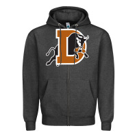 Charcoal Heather Durham-bulls Zipper Hoodie - linhVisuals