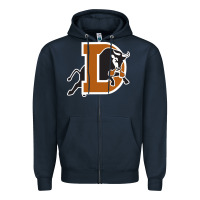 Navy Durham-bulls Zipper Hoodie - linhVisuals