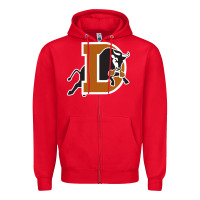 Red Durham-bulls Zipper Hoodie - linhVisuals