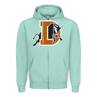 Seafoam Durham-bulls Zipper Hoodie - linhVisuals