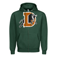 Sports Green Durham-bulls Zipper Hoodie - linhVisuals
