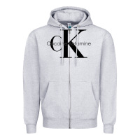Heather Grey newcocaine & ketamine ck Zipper Hoodie - linhVisuals