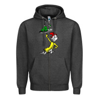 Charcoal Heather green eggs and ham Zipper Hoodie - linhVisuals