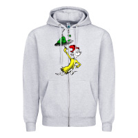 Heather Grey green eggs and ham Zipper Hoodie - linhVisuals
