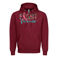 Burgundy fight for a cure Zipper Hoodie - JahusDesignShop