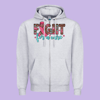 Fight For A Cure Zipper Hoodie Designed By Jahusdesignshop
