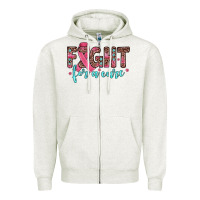 Oatmeal Heather fight for a cure Zipper Hoodie - JahusDesignShop
