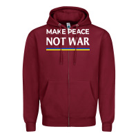 Burgundy make peace not war Zipper Hoodie - linhVisuals