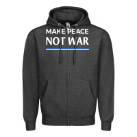 Charcoal Heather make peace not war Zipper Hoodie - linhVisuals