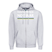 Heather Grey make peace not war Zipper Hoodie - linhVisuals