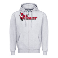 Heather Grey marist red foxes Zipper Hoodie - linhVisuals