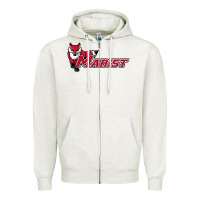 Oatmeal Heather marist red foxes Zipper Hoodie - linhVisuals