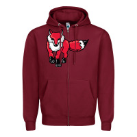 Burgundy marist red foxes Zipper Hoodie - linhVisuals