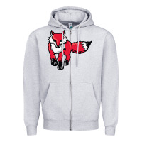 Heather Grey marist red foxes Zipper Hoodie - linhVisuals
