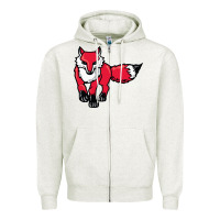Oatmeal Heather marist red foxes Zipper Hoodie - linhVisuals