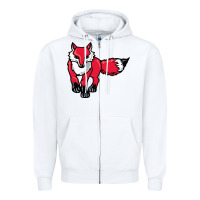 White marist red foxes Zipper Hoodie - linhVisuals