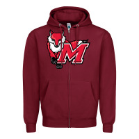 Burgundy marist red foxes Zipper Hoodie - linhVisuals