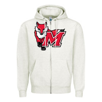 Oatmeal Heather marist red foxes Zipper Hoodie - linhVisuals