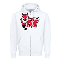 White marist red foxes Zipper Hoodie - linhVisuals