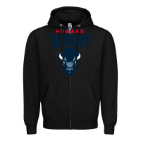 Black howard bison Zipper Hoodie - linhVisuals