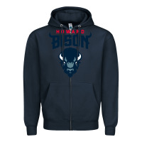 Navy howard bison Zipper Hoodie - linhVisuals