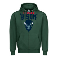 Sports Green howard bison Zipper Hoodie - linhVisuals
