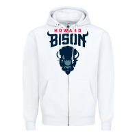 White howard bison Zipper Hoodie - linhVisuals