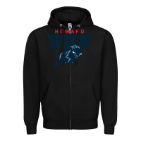 Black howard bison Zipper Hoodie - linhVisuals