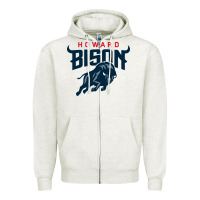 Oatmeal Heather howard bison Zipper Hoodie - linhVisuals