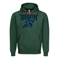 Sports Green howard bison Zipper Hoodie - linhVisuals